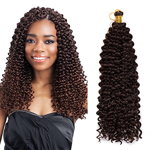 Lady Outlet Mall 14 pulgadas de Ombre del trenzado del Agua pelo de la onda del ganchillo sintético ondulado de las extensiones del pelo de la belleza 35CM - 1 Unidad Castaño Chocolate