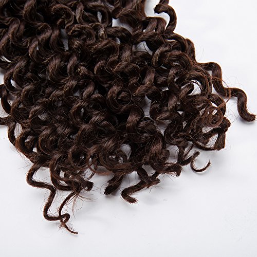 Lady Outlet Mall 14 pulgadas de Ombre del trenzado del Agua pelo de la onda del ganchillo sintético ondulado de las extensiones del pelo de la belleza 35CM - 1 Unidad Castaño Chocolate