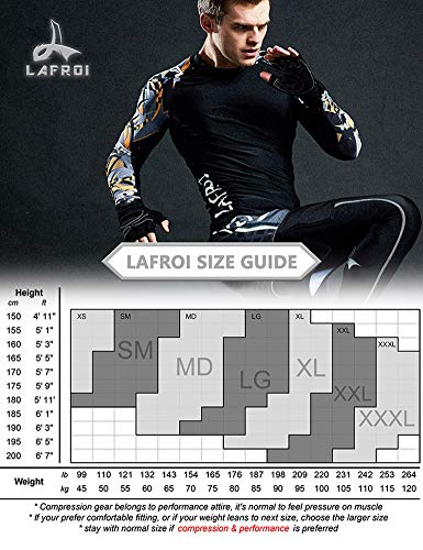 LAFROI YSK08 - Mallas de compresión para hombre Negro Negro ( XL