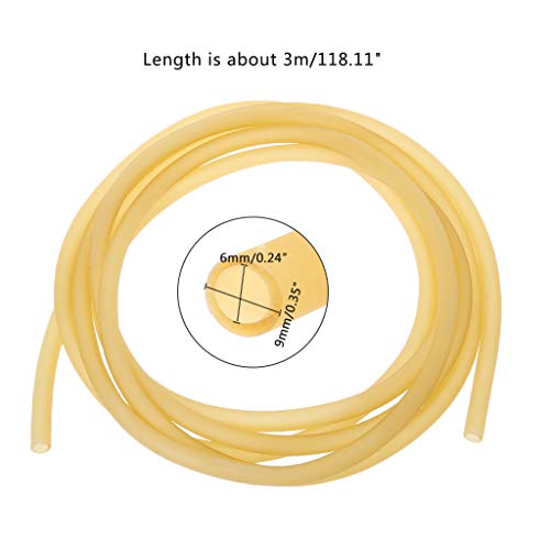 Lamdoo 3m Tubo de látex Natural 6 * 9 mm Fitness Bungee Elastic Rope Fitness Pull Tube - Amarillo