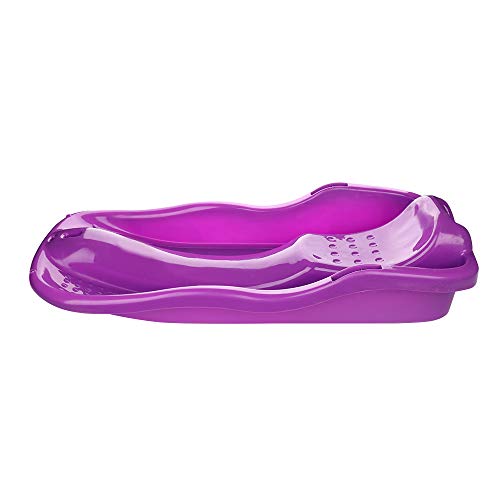 LAMF - Tabla de trineo de plástico para invierno, para niños y niñas con frenos, cuerda de tracción para esquiar hierba, tabla de arena y patinaje sobre hierba