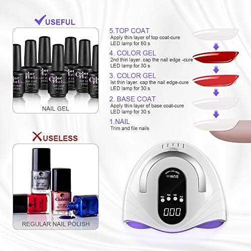 Lámpara LED UV Uñas, HALOVIE 120W Lámpara Secador de Uñas LED UV Gel Esmalte de Uñas Curado Luz Máquina Pantalla LCD Táctil Sensor Automático con 4 Temporizadores Profesional para Manicura Pedicura