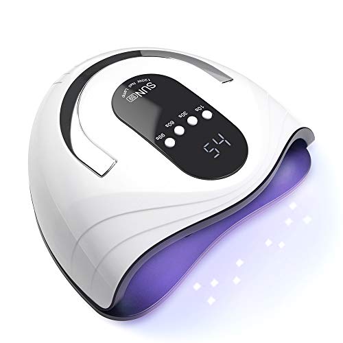 Lámpara LED UV Uñas, HALOVIE 120W Lámpara Secador de Uñas LED UV Gel Esmalte de Uñas Curado Luz Máquina Pantalla LCD Táctil Sensor Automático con 4 Temporizadores Profesional para Manicura Pedicura