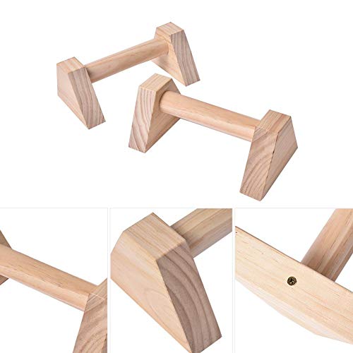 Lamptti Juego de 2 barras de madera de paralletes, barras de empuje, soporte de empuje, barras de manillar, paraletas de madera, -, 25 cm