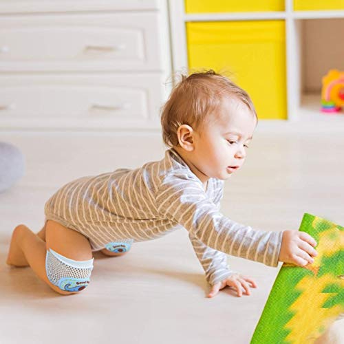 LANMOK 4pares Rodilleras para Bebés Rodilleras Antideslizantes Bebe Protector de Rodilla de Seguridad Verano Baby Knee Pads para Gatear Recién Nacido Calentadores de Piernas Niño Pequeño Unisex