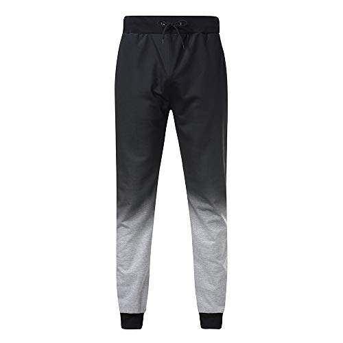 LANSKIRT_Pantalones de Deporte Hombre Ropa Deportiva de Bolsillo Gradiente Costuras para Hombres con Cordón Pantalónes de Chandal Gimnasio Elasticos Ropa de Otoño Invierno M-3XL