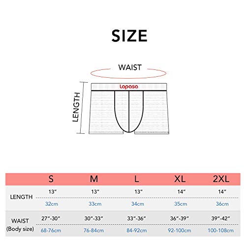 LAPASA Pack de 3 Calzoncillos Bóxer de Micromodal (Versión Larga) M45 (L (Detalles en descripción), Negro, Blanco, Azul Oscuro)