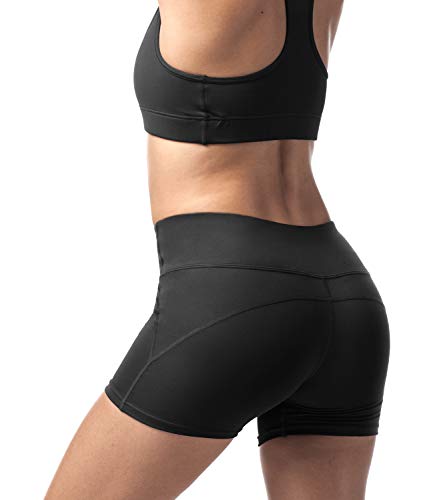 LAPASA Pantalón Corto Deportivo para Mujer Cintura Alta (Running, Fitness, Estiramiento) L09