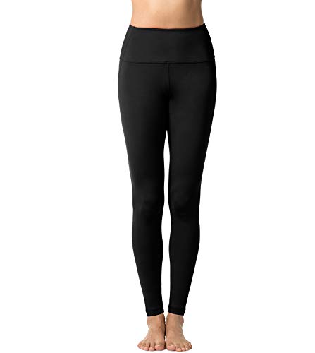 LAPASA Pantalón Deportivo de Mujer, Malla para Running, Yoga y Ejercicio. L01 (1.Space Black, XL/44 (Cintura 82-92, Pernera 67.5 cm))
