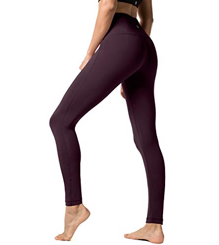 LAPASA Pantalón Deportivo de Mujer, Malla para Running, Yoga y Ejercicio. L01 (4.Burdeos, S)