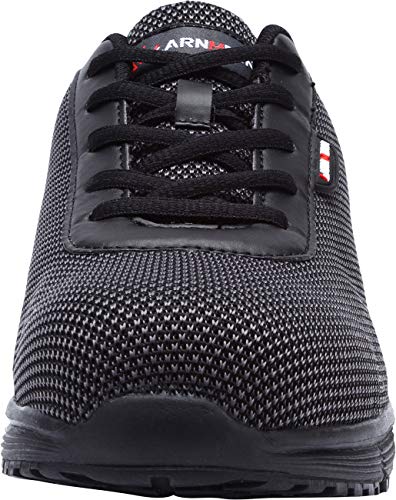 LARNMERN Zapatos de Seguridad Hombres LM30 S1 SRC Zapatillas de Trabajo con Punta de Acero Ultra Liviano Reflectivo Transpirable(42.5 EU,Medianoche Negro)