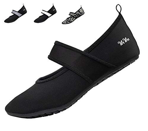 Las Sanas Zapatillas De Barfoot para Todo Uso De WeWee: Zapatillas Versátiles De Neopreno Minimalista con Un Aspecto Moderno De Bailarina (35/36 EU, Negro)