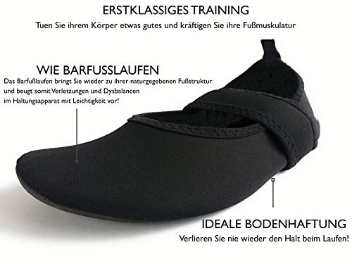 Las Sanas Zapatillas De Barfoot para Todo Uso De WeWee: Zapatillas Versátiles De Neopreno Minimalista con Un Aspecto Moderno De Bailarina (35/36 EU, Negro)