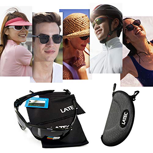 LATEC Gafas de Sol Deportivas Polarizadas Elegear livianas con Proteccion UV400 & Marco TR90 Irrompible para Hombres y Mujeres Ciclismo Correr Pesca Golf