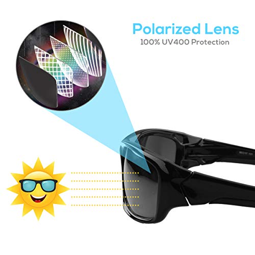 LATEC Gafas de Sol Deportivas Polarizadas Elegear livianas con Proteccion UV400 & Marco TR90 Irrompible para Hombres y Mujeres Ciclismo Correr Pesca Golf