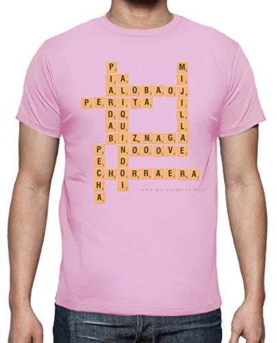 latostadora - Camiseta Palabra de Málaga para Hombre Rosa XL
