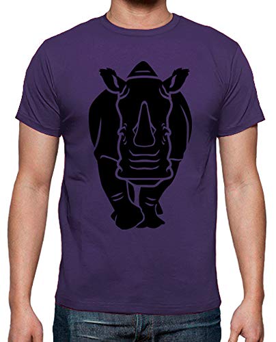 latostadora - Camiseta Rinoceronte Negro para Hombre Morado M