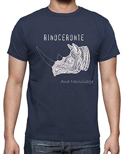 latostadora - Camiseta Rinoceronte para Hombre Denim 3XL