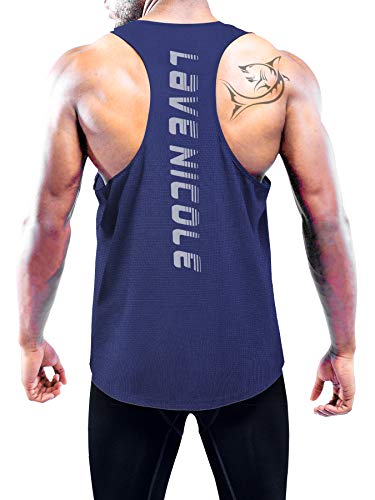 Lavenicole 3 unidades de camisetas para hombre, ajuste seco, muscular, culturismo, fitness -  Multi color -  Large