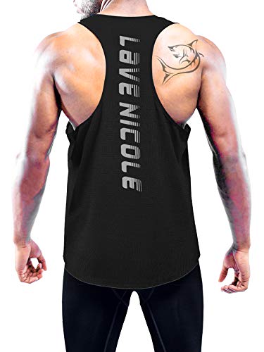 Lavenicole 3 unidades de camisetas para hombre, ajuste seco, muscular, culturismo, fitness - Multi color - X-Large