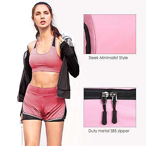 LBLA Bolsa de Deporte Ultraligera Almacenamiento Bolsa de Gimnasio y Fitness Separada en Seco y Húmedo Bolsa de Viaje Plegable para Gimnasio/Yoga/Los Deportes Hombres Mujeres Adulto Rosa