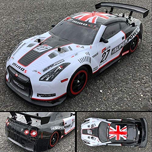 LCFF RC Car Coche RC Coche de competición Drift Car Toys 01:10 vehículo Todo Terreno 4WD Remoto Regalos Modelo de Control 2.4Ghz Carro del Camino for Niños Niñas cumpleaños (Color : GTR)