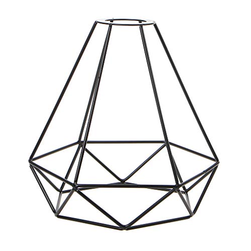 LDA Get Fresh - Pantalla de lámpara Colgante, decoración de Alambre metálico, Estilo Jaula Retro Birdcage Techo de Metal Easy Fit para la casa Monolinea de Hilo único Diamante de Hierro Forjado Negro