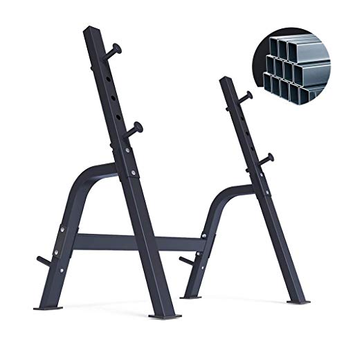 LDM Bancos Ajustables Squats Cama Multifuncional para Levantamiento de Pesas Sentadillas caseras en Rack Banco de Rack Barra con Pesas Equipos de Gimnasio Bancos (Color: Negro Dimensio