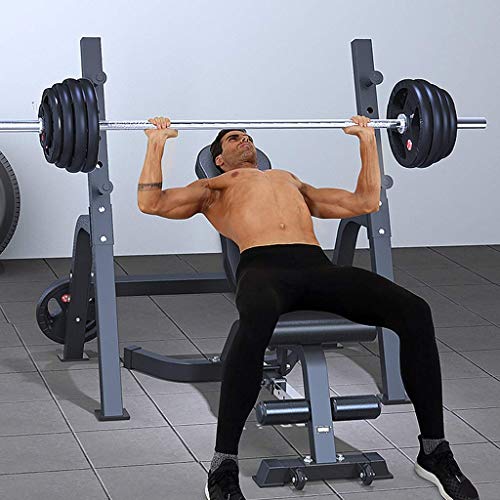 LDM Bancos Ajustables Squats Cama Multifuncional para Levantamiento de Pesas Sentadillas caseras en Rack Banco de Rack Barra con Pesas Equipos de Gimnasio Bancos (Color: Negro Dimensio