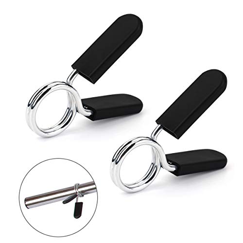 Ledeak Collares de Resorte Abrazaderas, 1 par Abrazaderas para Mancuernas, Pinza de Resorte Clips de Cuello Barra de Pesas para Gimnasio Fitness Entrenamiento Levantamiento de Pesas (25mm)