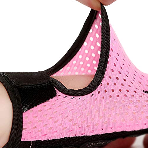 LeerKing Guantes de Gel de sílice Antideslizantes Transpirables para Mujer, Guantes de Gimnasio para Pole Danza, Guantes de Deporte para Gimnasio, Guantes de Ciclismo duraderos para Hombres, Rosa S