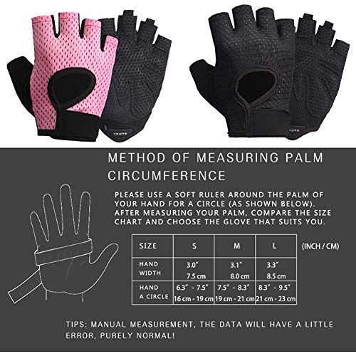 LeerKing Guantes de Gel de sílice Antideslizantes Transpirables para Mujer, Guantes de Gimnasio para Pole Danza, Guantes de Deporte para Gimnasio, Guantes de Ciclismo duraderos para Hombres, Rosa S