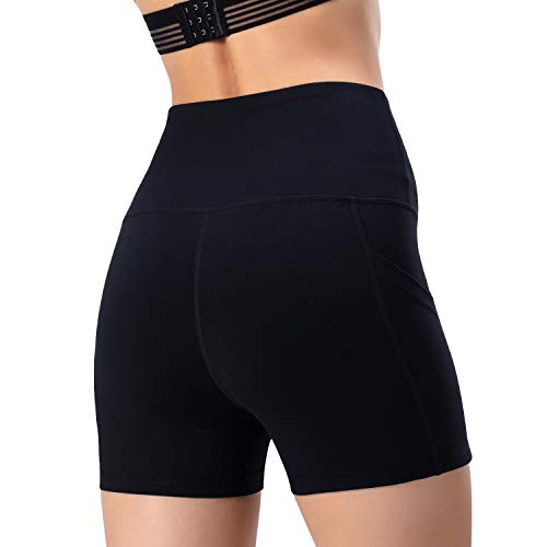 Leggings de yoga para mujer, talle alto, bolsillos para efecto faja, pantalones de entrenamiento, pantalones informales, Mujer, Pantaloni cropped, negro, xx-large