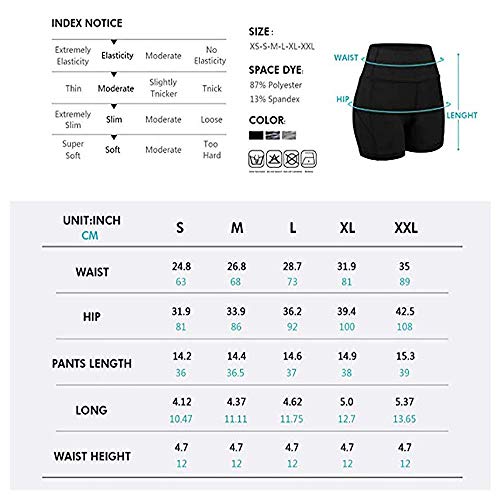 Leggings de yoga para mujer, talle alto, bolsillos para efecto faja, pantalones de entrenamiento, pantalones informales, Mujer, Pantaloni cropped, negro, medium