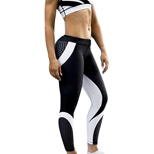 Leggings Yoga Mujer Pantalones Deportivos Mujer Largos Leggings para Running Deportes 3D Impresión Pantalones Push up Mujer Legging Pantalon Fitness Polainas de Gimnasio (Negro, S)