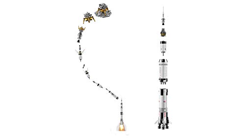 LEGO Ideas-NASA: Apolo Saturno V, maqueta de Juguete de construcción del Cohete Espacial de Multiples Fases (21309)