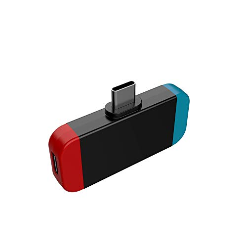 Lemo Adaptador de transmisor de audio Bluetooth para Nintendo Switch PS4, baja latencia en el juego Chat de voz con conector USB tipo C