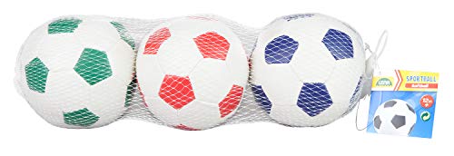 Lena- Flames N Games - Juego de Pelotas de fútbol (3 Unidades, 10 cm, para Interior y Exterior, para niños a Partir de 12 Meses), Color Blanco (SiMM Spielwaren 62163)