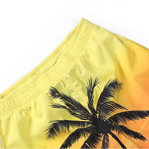 LEORTKS Hombres bañador Verano Tropical Palm Beach Imprimir Short Bodybuilding Swimming Trunks Hombre Playa Natación