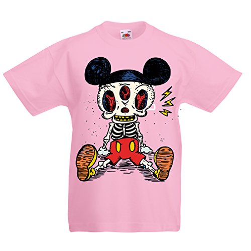 lepni.me Camisas para niños Esqueleto de un ratón (5-6 Years Rosado Multicolor)