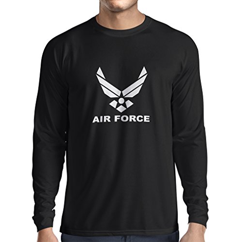lepni.me Camiseta de Manga Larga para Hombre United States Air Force (USAF) - U. S. Army, USA Armed Forces (Medium Negro Blanco)