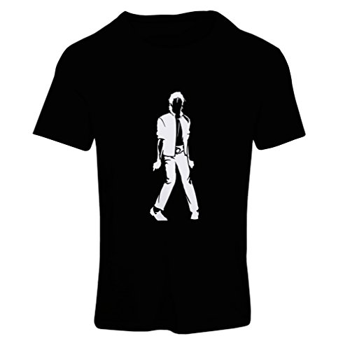 lepni.me Camiseta Mujer Me Encanta M J - Rey del Pop, 80s, 90s Músicamente Camisa, Ropa de Fiesta (X-Large Negro Blanco)