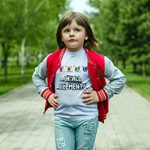 lepni.me Camiseta para Niño/Niña Patinador en Todos los Elementos Química Periódica de Mesa Deporte (14-15 Years Rojo Multicolor)
