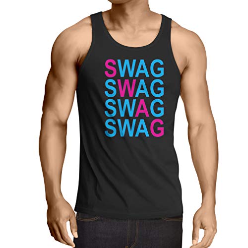 lepni.me Camisetas de Tirantes para Hombre Swag Fashion, Hipster Clothing Urban Street Style Outfits (XXXX-Large Negro Azul)
