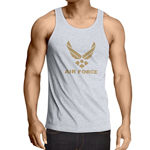 lepni.me Camisetas de Tirantes para Hombre United States Air Force (USAF) - U. S. Army, USA Armed Forces (XXXXX-Large Blanco Oro)