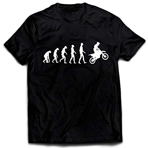 lepni.me Camisetas Hombre Evolución del Motocross Equipo de Moto Ropa de Carreras Todoterreno (XXXXX-Large Negro Blanco)