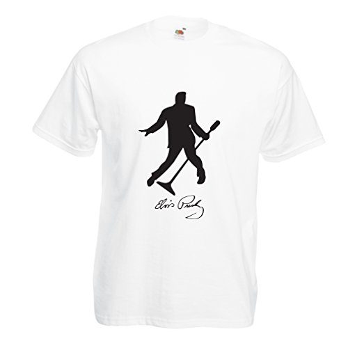 lepni.me Camisetas Hombre Me Encanta el King of Rock and Roll, 50s, 60s, 70s, Music Fan (X-Large Blanco Negro)