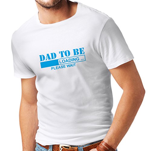 lepni.me Camisetas Hombre Padre Futuro, Anuncio de Embarazo, Ideas de Regalos Divertidos para Papi (XXXX-Large Blanco Azul)