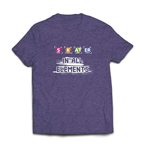 lepni.me Camisetas Hombre Patinador en Todos los Elementos Química Periódica de Mesa Deporte (Large Cuero Gris Multicolor)