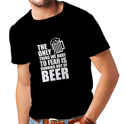 lepni.me Camisetas Hombre Tener Miedo de no Tener una Cerveza - para la Fiesta, Bebiendo Camisetas (XX-Large Negro Fluorescente)